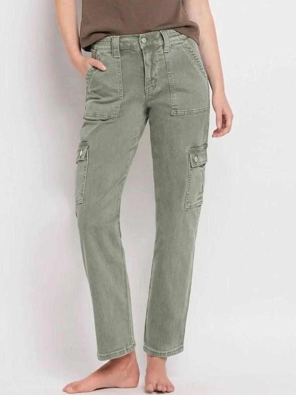 Vervet Green Cargo Jeans for Women